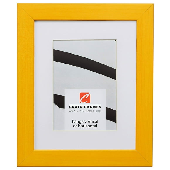 Craig Frames Colori, 13 x 19 Inch Yellow Picture Frame Matted to Display a 9 x 13 Inch Photo