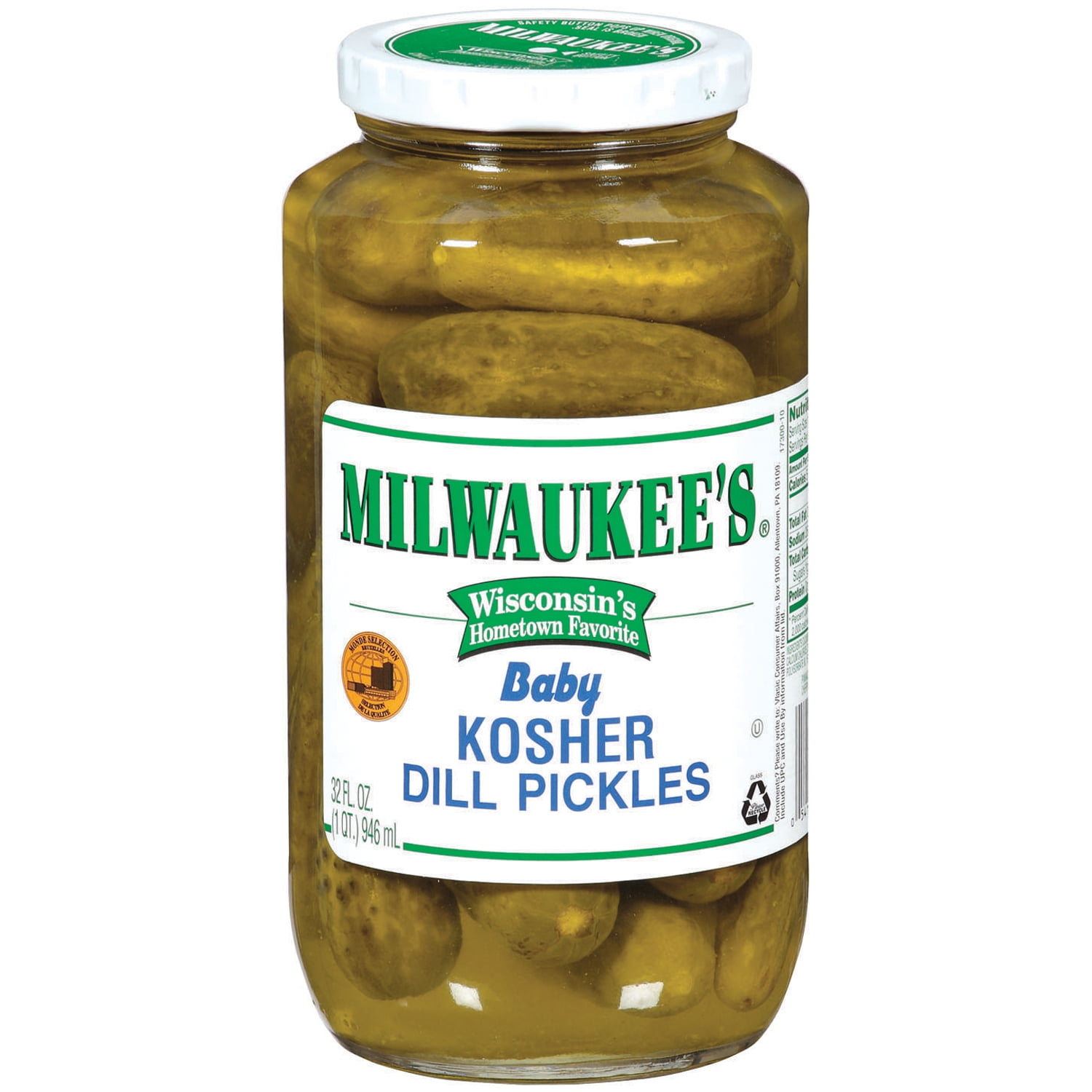 Milwaukee's Baby Kosher Dill Pickles, 32 oz.