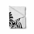 thumbnail image 2 of White Tiger Soft Flannel Fleece Throw Blanket, Minimalist Wild Animal Portrait Head Mammal Danger Illustration, Cozy Plush for Indoor and Outdoor Use, 50" x 70", White and Black, by Ambesonne, 2 of 6