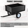 thumbnail image 3 of TEQIN 500LB Heavy Duty Tow Behind ATV Trailer Steel Dump Cart,Garden Dump Cart 11.4-Cubic Feet Capacity Garden Utility Trailer with Removable Tailgate for Riding Lawn Mower Tractor, 3 of 6