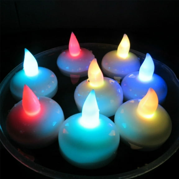 IDEANATEGRATE 2Pcs Waterproof Floating Candles Led For Romantic Water Surface