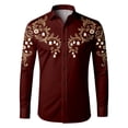 thumbnail image 4 of CONZONE Mens Western Cowboy Buttons Down Shirts Long Sleeve Shirts for Men Trendy Graphic Lapel Soft Lightweight Tops, 4 of 4