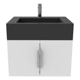 thumbnail image 2 of Nile 24" White Wood Floating Vanity with Black Top and Brushed Nickel Trim, 2 of 10