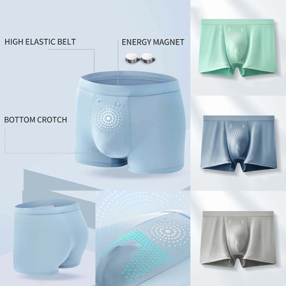 Thousandth Men's Boxer Briefs Ice Silk Cooling Seamless Breathable Mesh Panel Underwear Quick Dry Anti Odor Supportive Stretchy Underpants for Summer & Sports