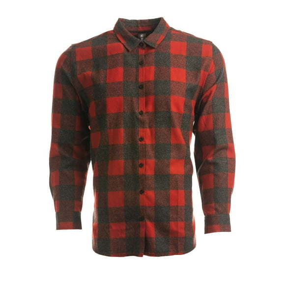 Burnside Women's No Pocket Yarn-Dyed Long Sleeve Flannel Shirt 5212 Red/ Heather Black S