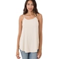 thumbnail image 4 of (ZENANA) Front-Back Reversible (Vneck-ScoopNeck Reversible) Spaghetti Cami Blue grey_Striped S, 4 of 5