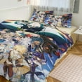 thumbnail image 6 of Genshin Impact 3 Pieces Bedding Set 3D Printed Lightweight Bed Quilt Set Comforter Cover Set for Girls Kids Teens, 1 Quilt Cover 2 Pillowcases 86"x70", 6 of 8
