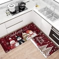 thumbnail image 2 of Merry Christmas Kitchen Rugs and Mats for Floor Set of 2,Snowman Xmas Trees with Snowflake Winter Holiday Sink Mat Non Skid Washable for Home Farmhouse Decor 17"x47"+17"x30", 2 of 6