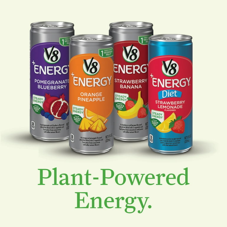 V8 +Energy, Healthy Energy Drink, Natural Energy from Tea, Diet 