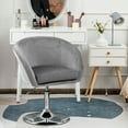 thumbnail image 4 of Gymax Chaise Moderne en Velours Tabouret de Bar Réglable en Hauteur Siège de Maquillage Pivotant à 360° Gris, 4 of 10