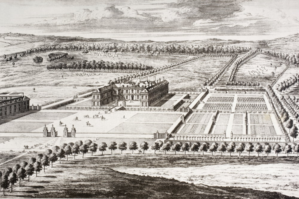 Althorp House Ancestral Home Of The Spencer Family Since 16Th Century After An 18Th Century Engraving By Jan Kip From Memoirs Of The Martyr King By Allan Fea Published 1905 Canvas Art - Ken Welsh Des