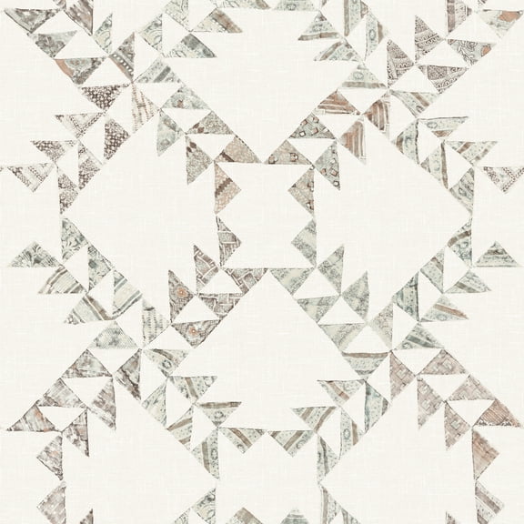 Chesapeake Yellowstone Scrap Quilt Light Brown Wallpaper