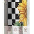 thumbnail image 6 of Sunflower Sheer Curtains 63 Inch Length 2 Panels Set Window Treatments, Yellow Flowers Black White Plaid Watercolor Rod Pocket Semi Curtains for Living Room/Bedroom/Kitchen Décor, 104"W x 63"L, 6 of 7