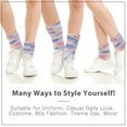 thumbnail image 3 of Basico Lightweight Slouchy socks for women | Blue Tie Dye Slouch Socks for Girls | Scrunch Socks | (3PK, Shoe Size 5-9 1/2), 3 of 5