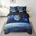 thumbnail image 2 of Erosebridal Outer Space Bedding Sets Twin Size,Galaxy Planet Comforter Sets with Sheets,Starry Night Bed in a Bag Twin Size,Breathable Bedroom Decorative Reversible,7-Piece, 2 of 7