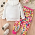 thumbnail image 5 of Gerichy Kids Girl Fall Outfits Clothes Children Girls Long Sleeve Letter Graphic Print Hoodie Sweatshirt Pants Set 2Pcs Winter Clothing for Little Girl Sweatshirt And Trousers, 5 of 7