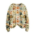 thumbnail image 4 of YVNAURA Casual Comfort Pumpkin Sweatshirt for Women Crewneck Long Sleeve Loose Fit Pullover Fall Graphic Tops Cute Pumpkin Print Sweater for Autumn Thanksgiving Daily 1 Pack, Green,XXXXL, 4 of 4