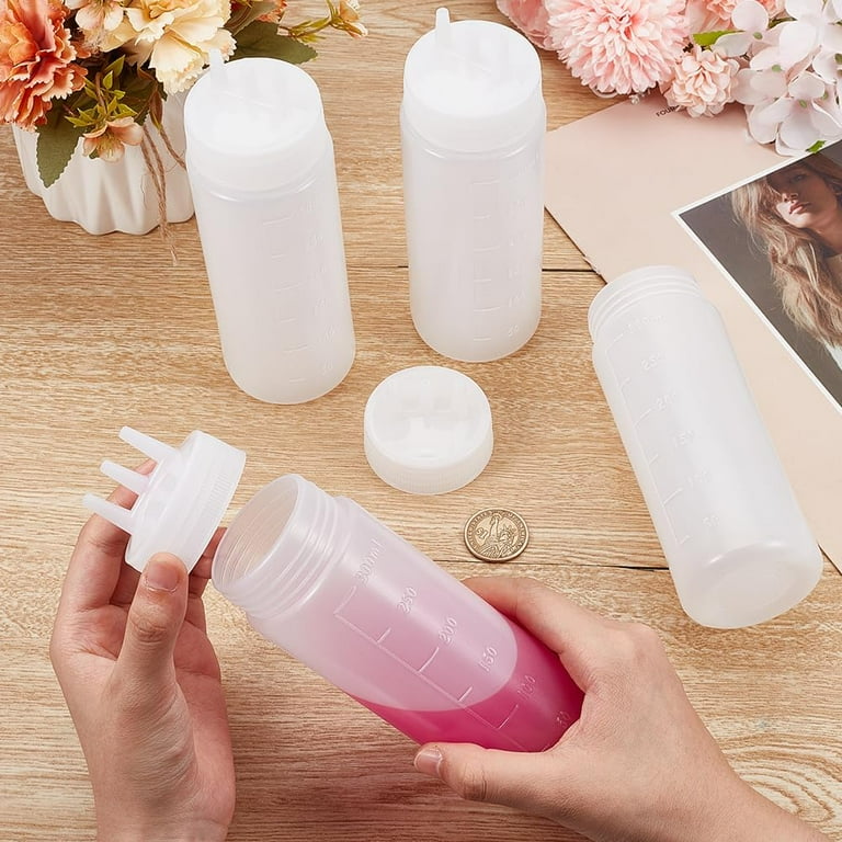 4Pcs 3 Hole Squeeze Condiment Bottles 10oz/300ml Plastic Squeeze Bottles Salad Dressing Container Sauces Squeeze Bottles for Sauce Oil Vinegar Ketchup Mustard Salad Dressing Accessories