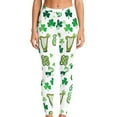 thumbnail image 6 of Hvot&aat Women's St. Patrick's Day Leggings Shamrock Stretchy Tights Yoga Pants Sports Fitness Peach Hip Stretch Pants, 6 of 7