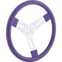 15 Purple Cushioned Alum 3-Spoke Steering Wheel, 2-1/4 Dish
