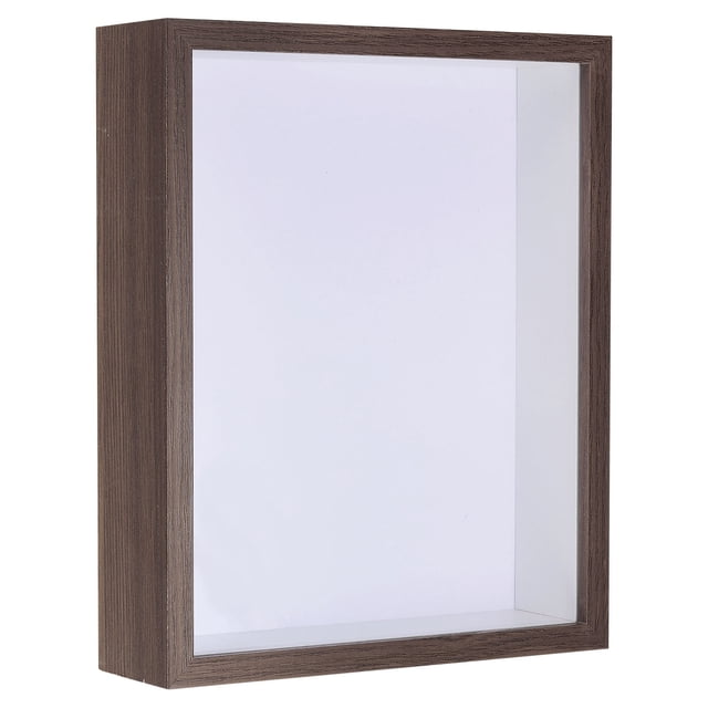 Unique Bargains 8x12 Shadow Box Frame Wooden Dried Flower Display Stand Floating Photo Frame Brown