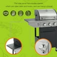 thumbnail image 6 of Barara King BBQ Grill with Side Burner and 37,000 BTU, Outdoor Camping Grill with 3 Burner for Outdoor Cooking, Patio, Black and Silver, 6 of 8