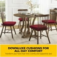 thumbnail image 2 of downluxe Indoor Chair Cushions for Dining Chairs, Soft and Comfortable Textured Foam Kitchen Chair Pads with Ties and Non-Slip Backing, 16" x 16" x 2", Red, 6 Pack, 2 of 7