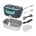 thumbnail image 2 of Fiambrera eléctrica de acero inoxidable, calentador de alimentos práctico con asa, ideal para exteriores, trabajo, viajes y coche. Gris verde, 2 of 9