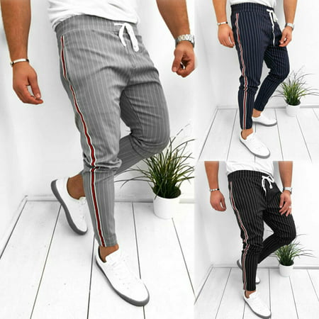 Mens Sport Gym Pants Slim Fit Running Joggers Casual Long Trousers