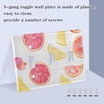 thumbnail image 3 of Yayeee Toggle Light Switch Wall Plate 3-Gang 6.37"x4.48" Decorative Outlet Cover, White Grapefruit Slices, 3 of 7