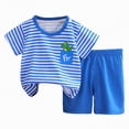 thumbnail image 3 of Kaprioy Toddler Boys Outfit Sets- Short Sleeve Soft Casual Kids Summer Clothes Cartoon Print T Shirts and Shorts Kids Boys Outfit Sets Tops Shorts Outfits Kids Boys Outfit Sets, 3 of 5