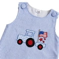 thumbnail image 6 of Povozer Newborn Baby Boy 4th of July Outfit American Flag Romper Waffle Short Sleeve Jumpsuit Summer Patriotic Clothes,Size 6-12 Months,Blue, 6 of 6