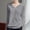 Gray, variant on Women's Knit Cotton Hoodie Lightweight Breathable Long Sleeve Sun Protection V Neck Casual Pullover Tops for Ladies M-2XL White