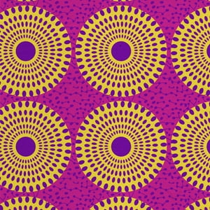 1 Yard 100% Cotton African Wax 1, Fuschia, 44" Wide for Quilting & Sewing by David Textiles