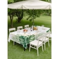 thumbnail image 4 of Outdoor Tablecloth with Umbrella Hole for Patio/Picnic/Party/Camping, Green Botanical Waterproof Table Cloth Rectangle Table Cover Washable, Summer Monstera Leaf Tropical Foliage (60"x 84"), 4 of 9