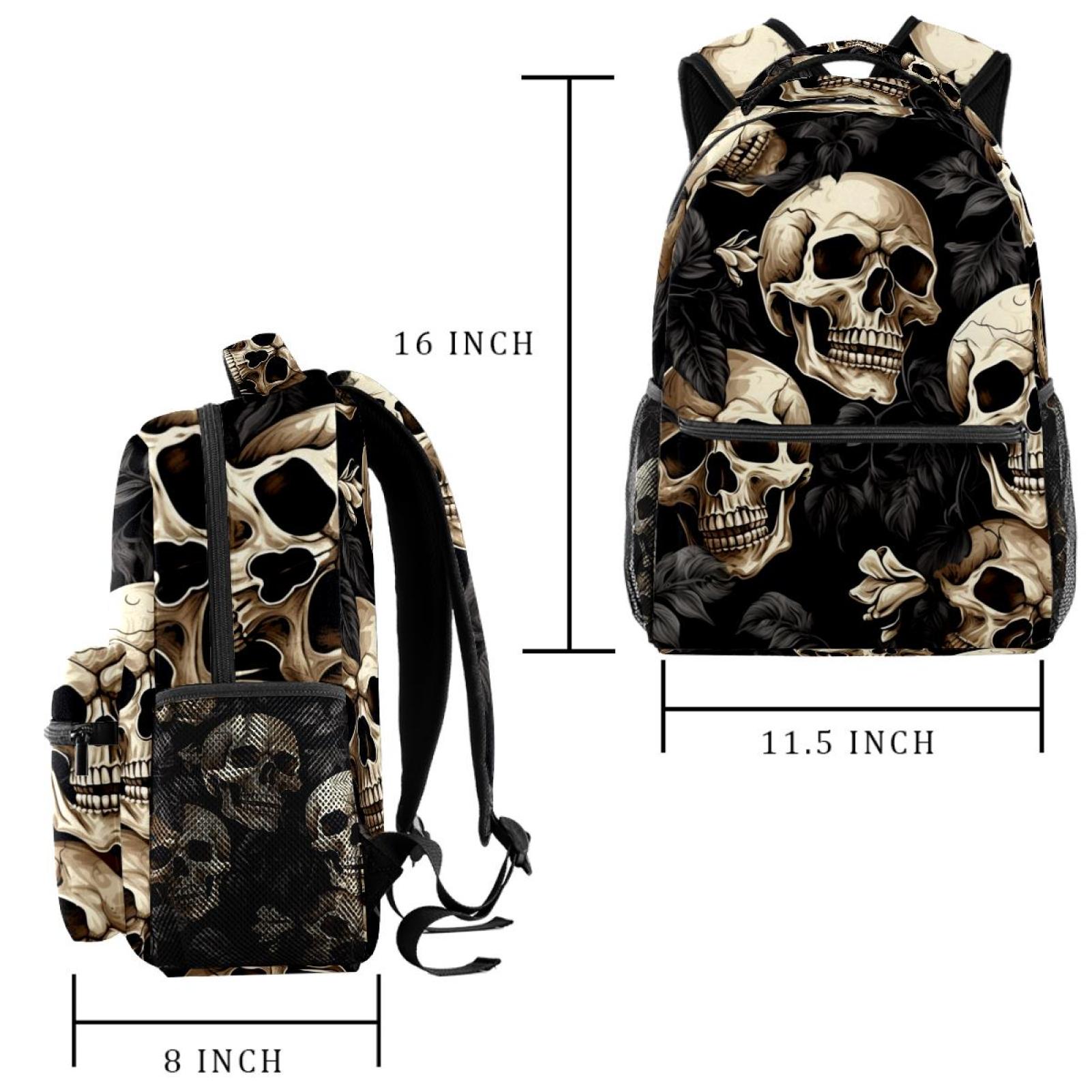 Lightweight Backpack Skull School Bag Travel Laptop Daypack for 