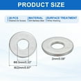 thumbnail image 2 of 20 Pcs M8.5 304 Stainless Steel Flat Washers 8.5mm ID 22mm OD 2mm Thick, Silver, 2 of 6