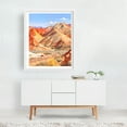 thumbnail image 2 of Where the Earth Wears Fire and the Sky Whispers Peace - Mixed Media Desert Landscape Nature Mountain Scenic Travel Poster White Framed Wall Art Print 16 x 20 inches, 2 of 3