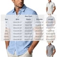 thumbnail image 3 of Men's Linen Short Sleeve Casual Shirt - Loose Fit Hawaiian Button Down, 3 of 6