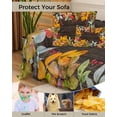 thumbnail image 4 of Orange Green Eucalyptus Leaves Sofa Couch Covers for Dog,Washable Sectional Couch Slipcovers for Loveseat with Tassels,Fall Autumn Rural Wooden Non Slip Sofa Throw Cover Blanket Large 71''x102'', 4 of 8