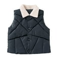 thumbnail image 2 of YUNAFFT Girls Thermal Vest Thickened Warm Winter Layering Collar Design Pure Color Casual Practical Style, 2 of 7