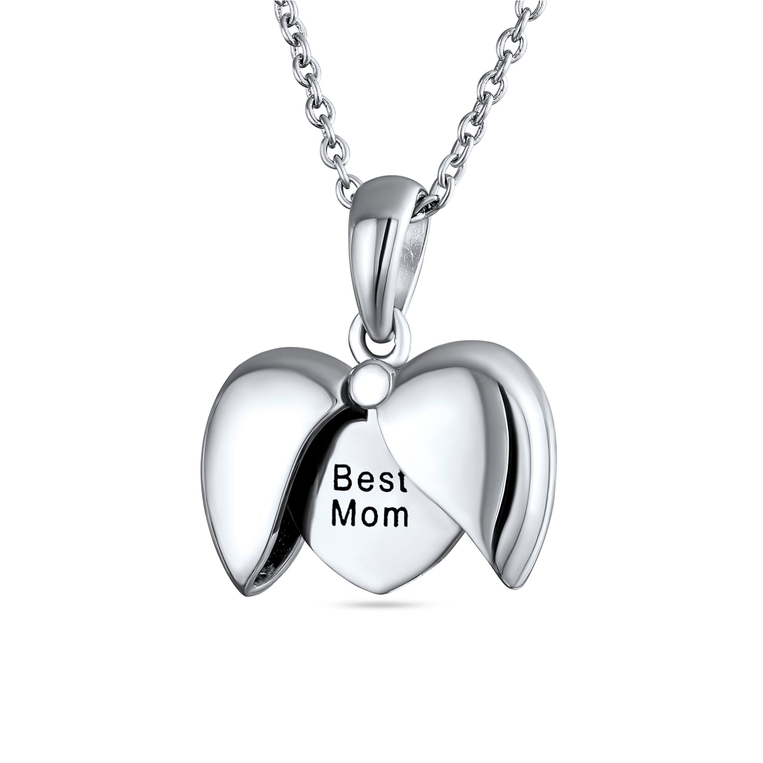 Graceful.u Customized Engrave Name 925 Sterling Silver Moon and Back Heart Pendant Necklace with Birthstone Gifts Jewelry for Girls Women Graceful.u Customized Engrave Name 925 Sterling Silver Moon and Back Heart Pendant Necklace with Birthstone Gifts Jewelry for Girls Women