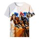 thumbnail image 3 of Tops de Cuello Redondo para las Mujeres, Nuevo Suéter de Manga Corta, Caballo Casual Impreso Top Camiseta, 3 of 5