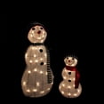 thumbnail image 2 of Northlight Set of 2 Lighted 3-D Tinsel Snowman Family Christmas Yard Art Decoration 32", 2 of 4