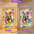 thumbnail image 2 of Hippie German Shepherd Portrait Watercolor Tie-Dye Vintage Styles Acrylic Plaque with Wood Photo Frame Box Alsatian Dog Lover Gifts Light Box - 00014, 2 of 5