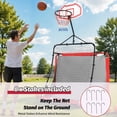 thumbnail image 3 of All-in-One Outdoor Sports Set with Football Net, Baseball Net, 5-in-1 Combo Outdoor Sports Center with Soccer Goal, Lacrosse Net, Heavy-duty Basketball Hoop with Durable Net, Metal Frame, Multicolor, 3 of 7