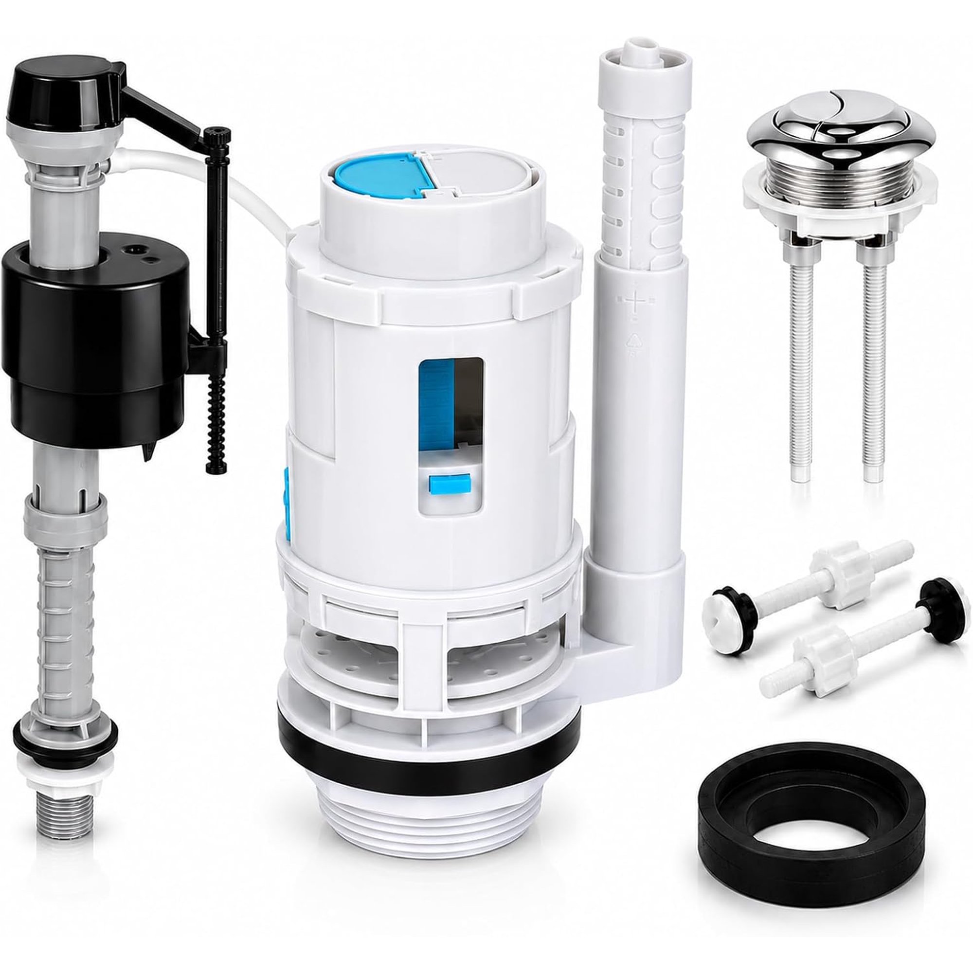 3 Inch Dual Flush Valve Replacement Kit for 2-Piece Toilets Compatible with Glacier Bay Toto WaterRidge AquaSource& More Complete Toilet Repair Kit to Fix Leaks Weak Flush & Wobbling (3 inch)