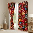 thumbnail image 3 of Manfei Vintage Flower Blackout Curtains Set of 2 (38x54 Each),Rustic Wild Floral Curtains and Drapes,Red Orange Living Room Curtains For Girl Child,Luxury Bedroom Decor, 3 of 6