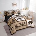 thumbnail image 2 of Manfei Jungle Wildlife 7-Piece Twin Bedding,Mountain Pine Bedding Comforter Set,Brown,Black Reversible, 2 of 7