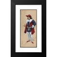 thumbnail image 2 of Plinio Codognato 8x14 Black Modern Framed Museum Art Print Titled - A Man Stands with a Finger Pointed, Wearing a Red Hat, Blue Doublet and Hose and a Red Overgarment, 2 of 5